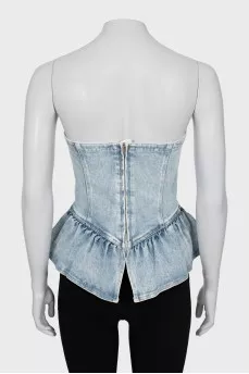 Denim top with frill