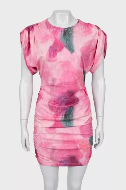 Dress with draping and cutout back