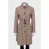 Fitted coat in check print