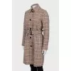Fitted coat in check print