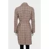 Fitted coat in check print