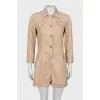 Beige jumpsuit with 3/4 sleeves