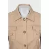 Beige jumpsuit with 3/4 sleeves