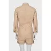 Beige jumpsuit with 3/4 sleeves