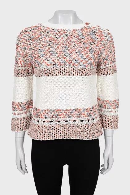 Mixed color woven sweater