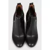Ankle boots decorated with metal rhinestones