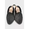 Shoes decorated with lace