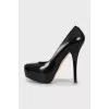 Black high heel shoes