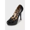 Black high heel shoes