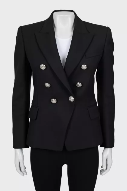 Wool jacket with silver buttons
