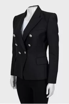 Wool jacket with silver buttons