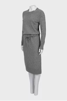 Fitted wool and cashmere dress