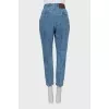 Banana jeans with stitched creases