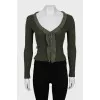 Green fitted cardigan