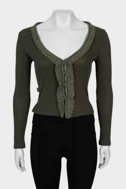 Green fitted cardigan