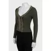 Green fitted cardigan