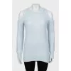 Longline off shoulder sweater with tag