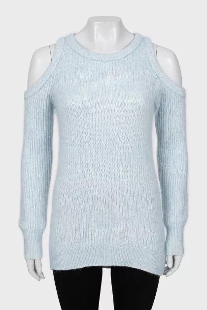 Longline off shoulder sweater with tag