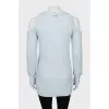 Longline off shoulder sweater with tag