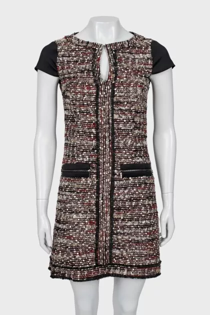 Short sleeve tweed dress
