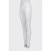 White skinny fit jeans in spotted print