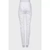 White skinny fit jeans in spotted print