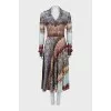 Printed fitted maxi dress