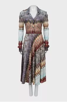 Printed fitted maxi dress