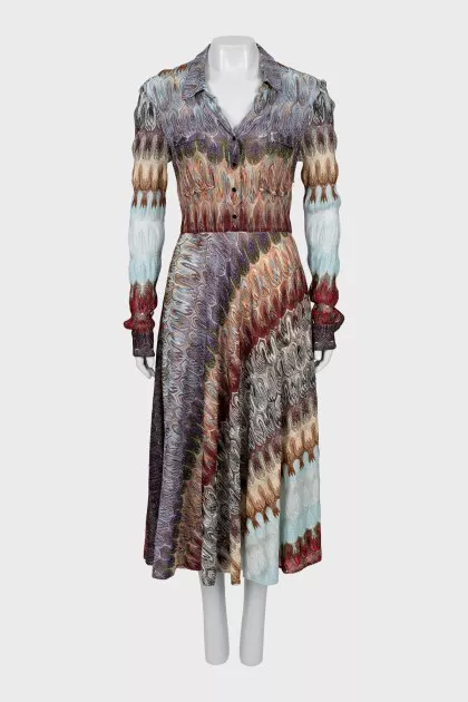 Printed fitted maxi dress