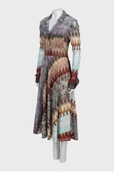 Printed fitted maxi dress