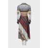 Printed fitted maxi dress