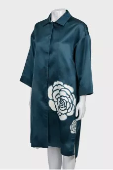 Silk dress with buttons