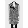 Tweed vest with zipper