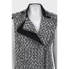 Tweed vest with zipper