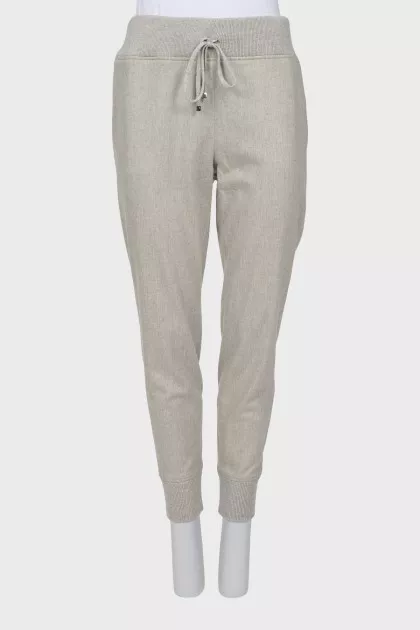 Gray wool joggers
