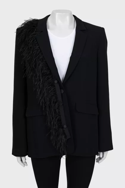 Jacket decorated with feathers