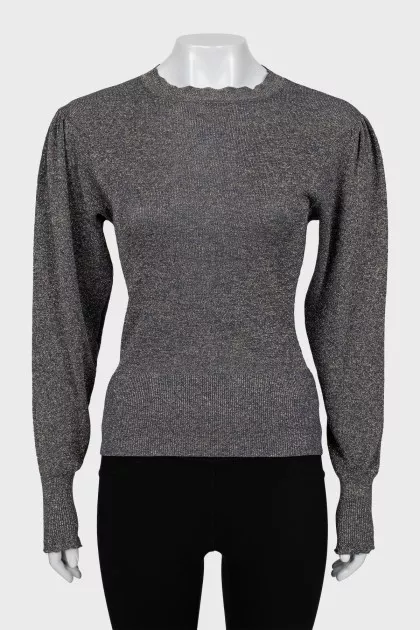 Long sleeve with voluminous sleeves and lurex