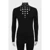 Cashmere and silk sweater with perforations
