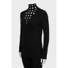 Cashmere and silk sweater with perforations