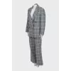 Checkered suit with palazzo pants