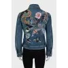 Slim fit denim jacket with decor