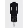 Midi dress with pleated hem