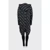 Fitted black printed raincoat