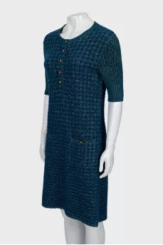 Knitted dress with buttons
