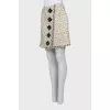Tweed skirt decorated with flowers