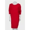 Asymmetrical wool dress