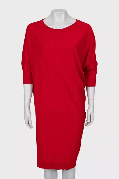 Asymmetrical wool dress