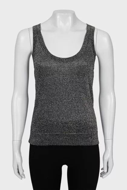 Silver slim fit tank