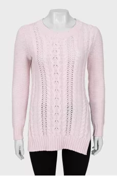 Cashmere sweater with side slits