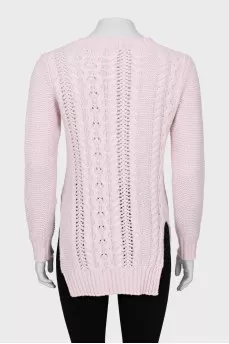 Cashmere sweater with side slits
